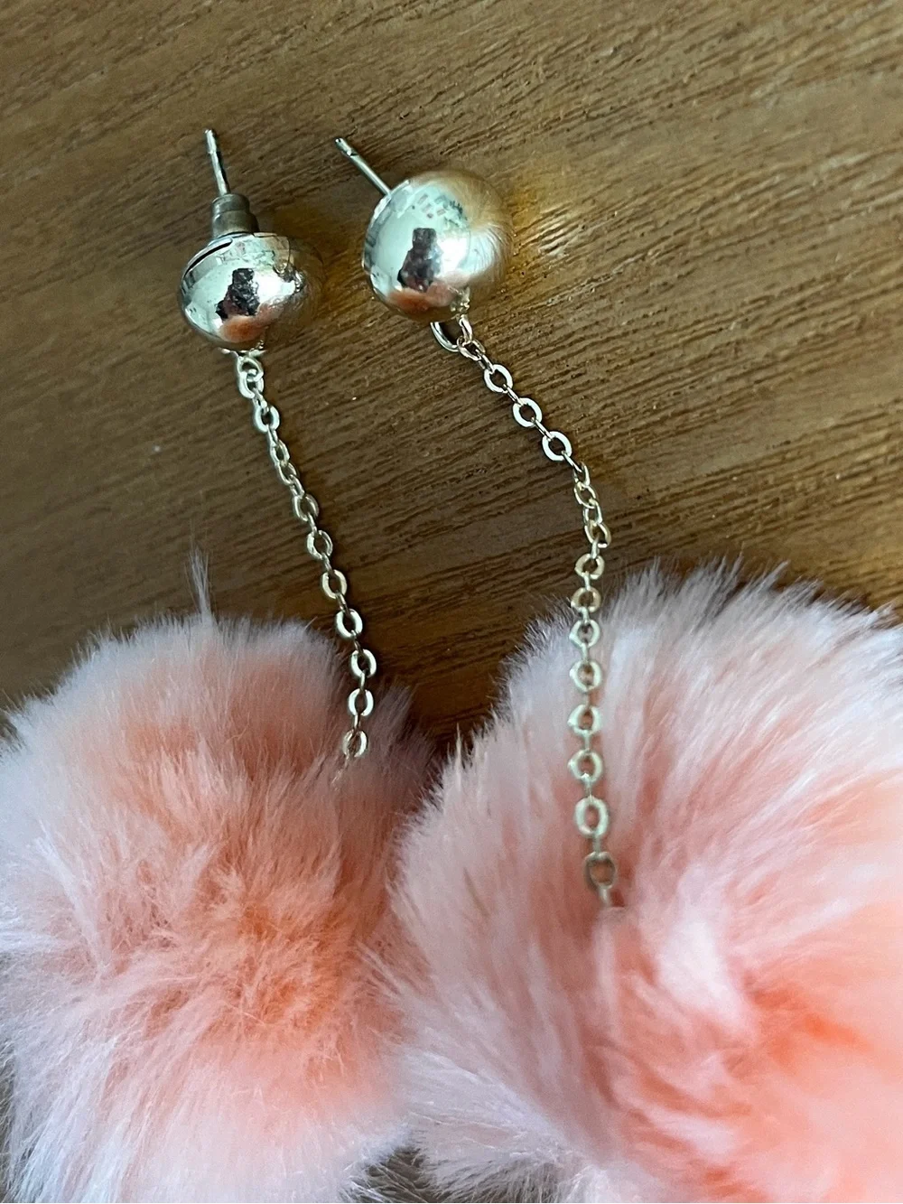 Pom Pom Earrings - Pink Faux Fur ASOS
